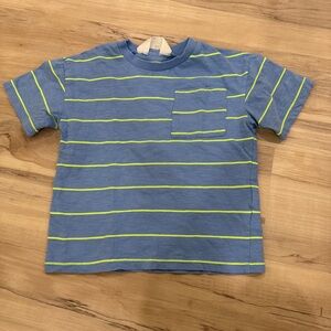 H&M Blue and Green Striped Kids T-Shirt Size US 3/4T